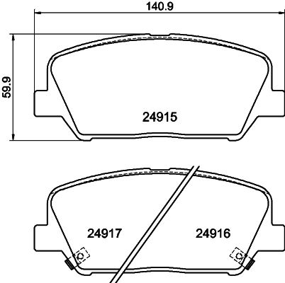 Brake Pad Set, disc brake HELLA 8DB 355 020-591