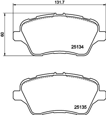 Brake Pad Set, disc brake HELLA 8DB 355 020-621