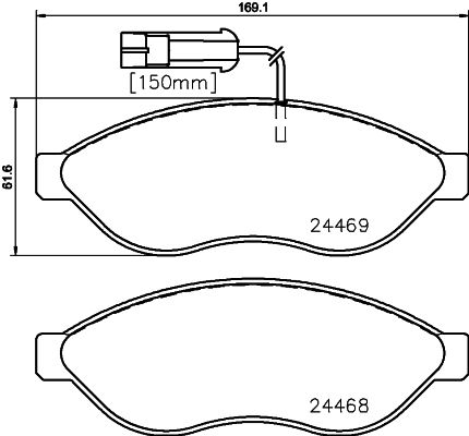 Комплект гальмівних накладок, дискове гальмо HELLA 8DB 355 020-651