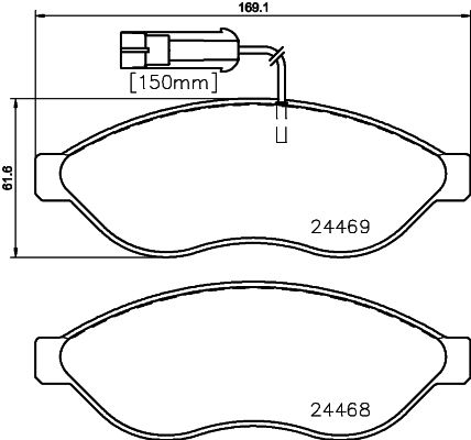 Комплект гальмівних накладок, дискове гальмо HELLA 8DB 355 020-661