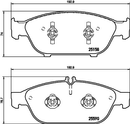 Комплект гальмівних накладок, дискове гальмо HELLA 8DB 355 020-681