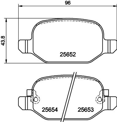 Комплект гальмівних накладок, дискове гальмо HELLA 8DB 355 020-761