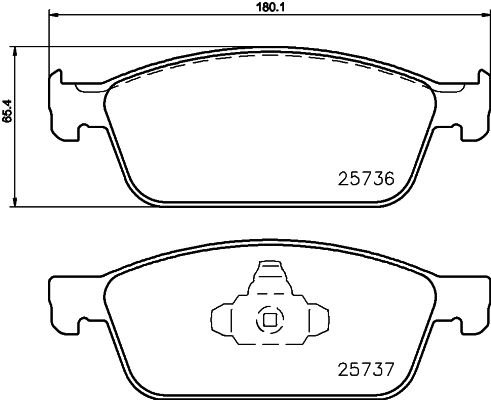 Комплект гальмівних накладок, дискове гальмо HELLA 8DB 355 020-831