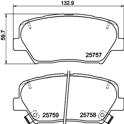 Комплект гальмівних накладок, дискове гальмо HELLA 8DB 355 020-871