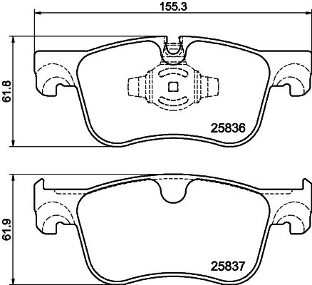 Комплект гальмівних накладок, дискове гальмо HELLA 8DB 355 020-931