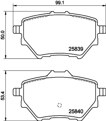 Комплект гальмівних накладок, дискове гальмо HELLA 8DB 355 020-991