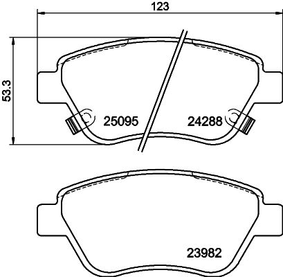 Комплект гальмівних накладок, дискове гальмо HELLA 8DB 355 021-131