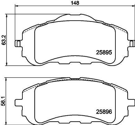 Комплект гальмівних накладок, дискове гальмо HELLA 8DB 355 021-321