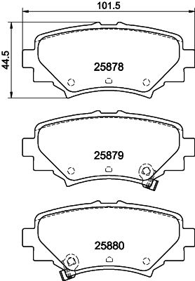 Комплект гальмівних накладок, дискове гальмо HELLA 8DB 355 021-411