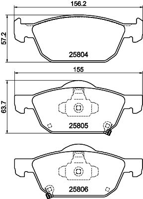 Комплект гальмівних накладок, дискове гальмо HELLA 8DB 355 021-431