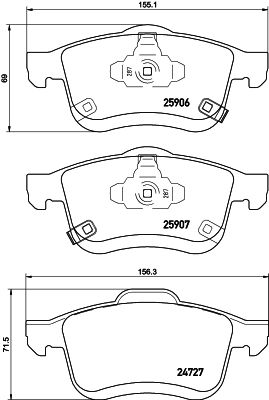 Комплект гальмівних накладок, дискове гальмо HELLA 8DB 355 021-451