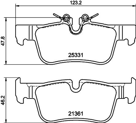 Комплект гальмівних накладок, дискове гальмо HELLA 8DB 355 021-681