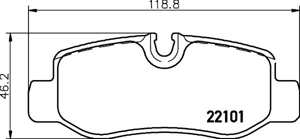 Stabdžių trinkelių rinkinys, diskinis stabdys HELLA 8DB 355 021-761