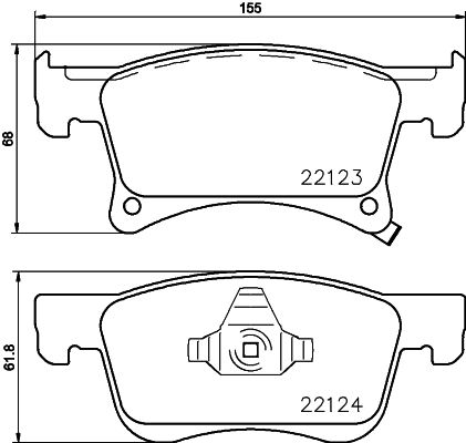 Комплект гальмівних накладок, дискове гальмо HELLA 8DB 355 023-021