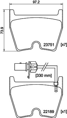 Brake Pad Set, disc brake HELLA 8DB 355 023-081