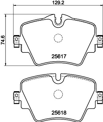 Комплект гальмівних накладок, дискове гальмо HELLA 8DB 355 023-131