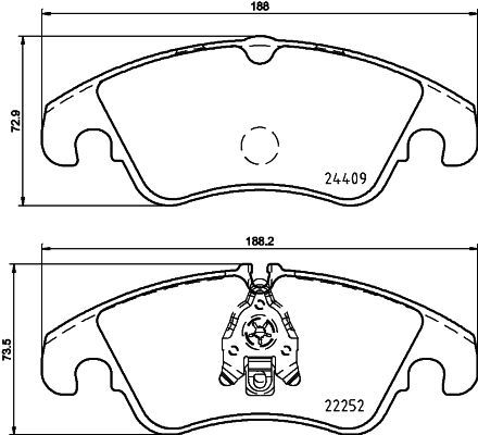 Комплект гальмівних накладок, дискове гальмо HELLA 8DB 355 023-221