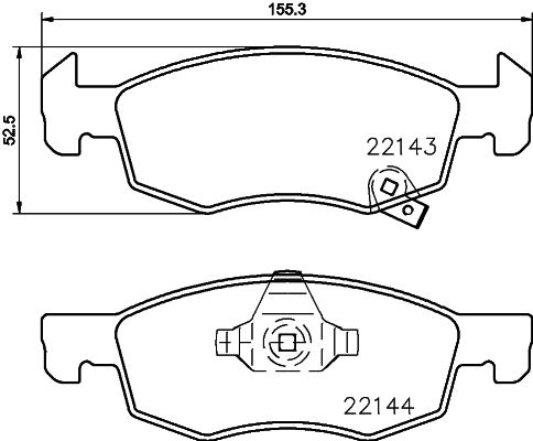 Brake Pad Set, disc brake HELLA 8DB 355 023-261