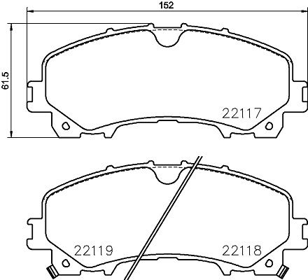 Комплект гальмівних накладок, дискове гальмо HELLA 8DB 355 024-621