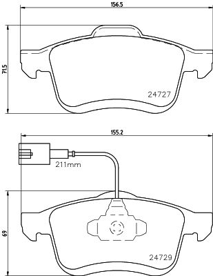 Комплект гальмівних накладок, дискове гальмо HELLA 8DB 355 024-691