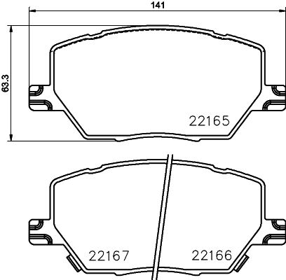 Комплект гальмівних накладок, дискове гальмо HELLA 8DB 355 024-711