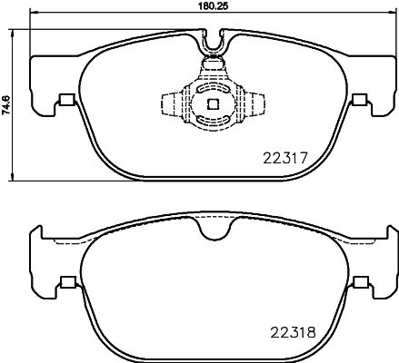 Комплект гальмівних накладок, дискове гальмо HELLA 8DB 355 024-801