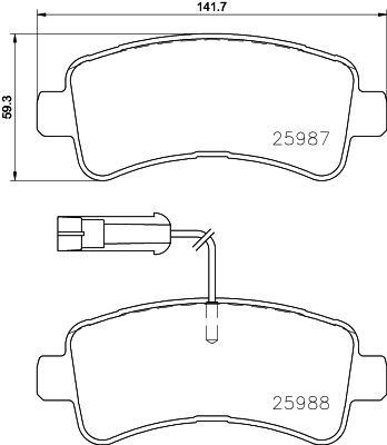 Brake Pad Set, disc brake HELLA 8DB 355 024-871