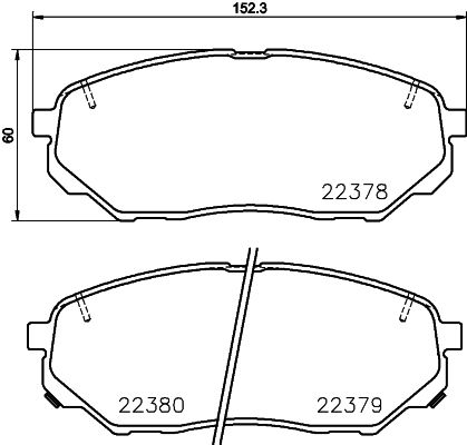 Комплект гальмівних накладок, дискове гальмо HELLA 8DB 355 024-901