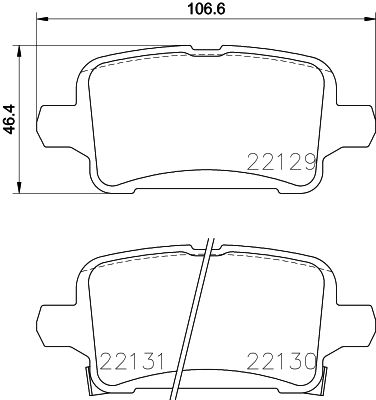 Комплект гальмівних накладок, дискове гальмо HELLA 8DB 355 024-911