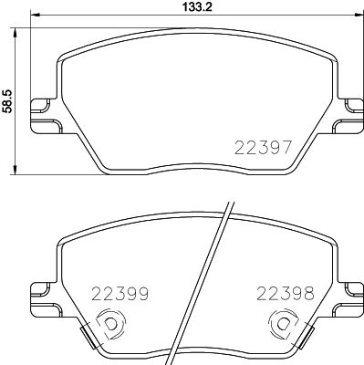 Комплект гальмівних накладок, дискове гальмо HELLA 8DB 355 025-111