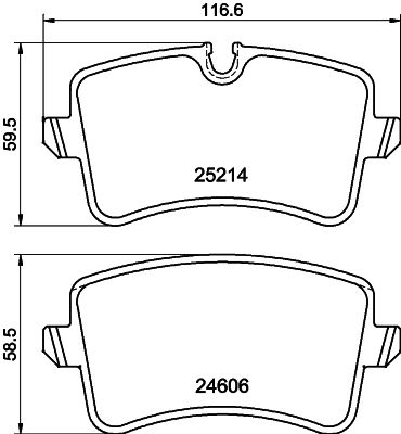 Комплект гальмівних накладок, дискове гальмо HELLA 8DB 355 025-311