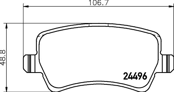 Комплект гальмівних накладок, дискове гальмо HELLA 8DB 355 025-401