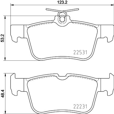 Stabdžių trinkelių rinkinys, diskinis stabdys HELLA 8DB 355 025-491