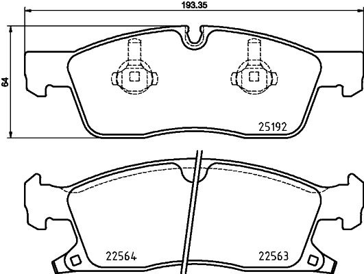 Комплект гальмівних накладок, дискове гальмо HELLA 8DB 355 025-541