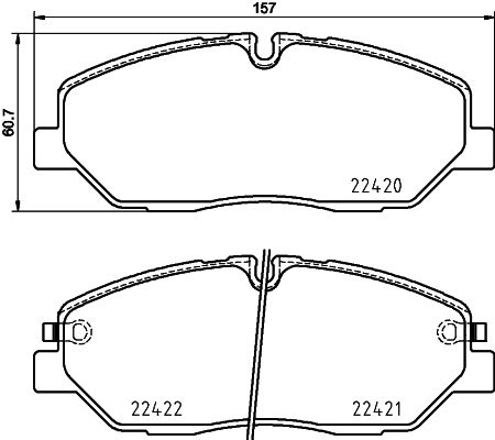 Комплект гальмівних накладок, дискове гальмо HELLA 8DB 355 025-751