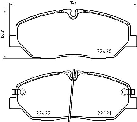 Stabdžių trinkelių rinkinys, diskinis stabdys HELLA 8DB 355 025-751