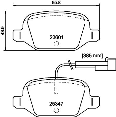 Комплект гальмівних накладок, дискове гальмо HELLA 8DB 355 031-561