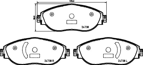 Комплект гальмівних накладок, дискове гальмо HELLA 8DB 355 031-751