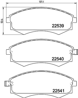 Комплект гальмівних накладок, дискове гальмо HELLA 8DB 355 032-081