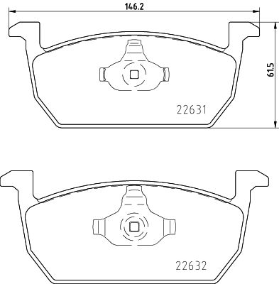 Комплект гальмівних накладок, дискове гальмо HELLA 8DB 355 032-951