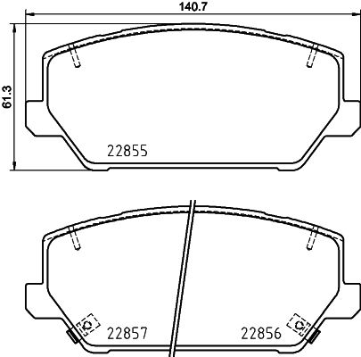 Комплект гальмівних накладок, дискове гальмо HELLA 8DB 355 037-701