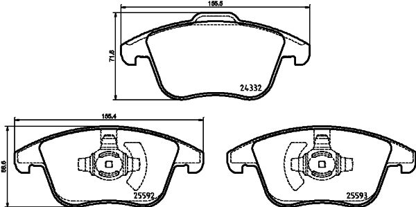 Brake Pad Set, disc brake HELLA 8DB 355 037-781