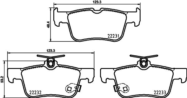 Комплект гальмівних накладок, дискове гальмо HELLA 8DB 355 037-791