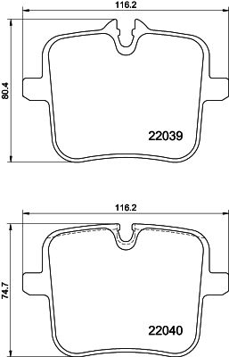 Комплект гальмівних накладок, дискове гальмо HELLA 8DB 355 037-991