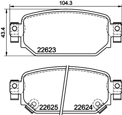 Комплект гальмівних накладок, дискове гальмо HELLA 8DB 355 039-141