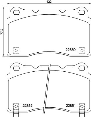 Комплект гальмівних накладок, дискове гальмо HELLA 8DB 355 039-151