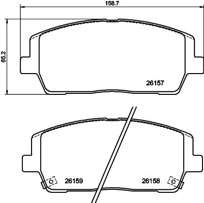 Комплект гальмівних накладок, дискове гальмо HELLA 8DB 355 040-011