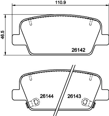 Brake Pad Set, disc brake HELLA 8DB 355 040-081