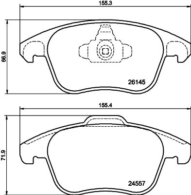 Комплект гальмівних накладок, дискове гальмо HELLA 8DB 355 040-141