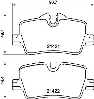 Комплект гальмівних накладок, дискове гальмо HELLA 8DB 355 040-681